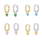 Korean Earrings Earrings Korean Earrings ROXI Korean INS Fashion Heart Enamel Jewelry Colorful Cute Hot Sale Huggies Charms Earrings Wholesale For Women