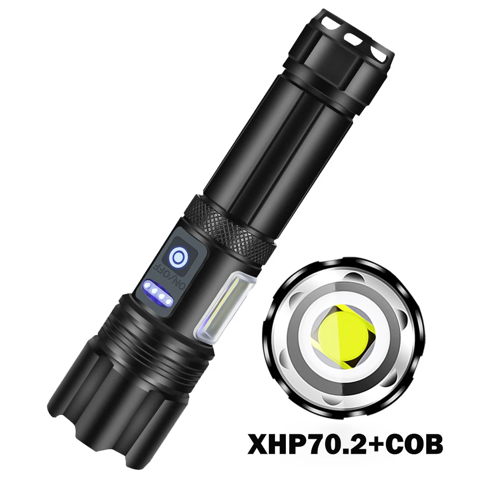 Super Brightness 7 Modes Zoom Rechargeable Electric Detonator Led Flashlight Torch Light Zoomable Long Range