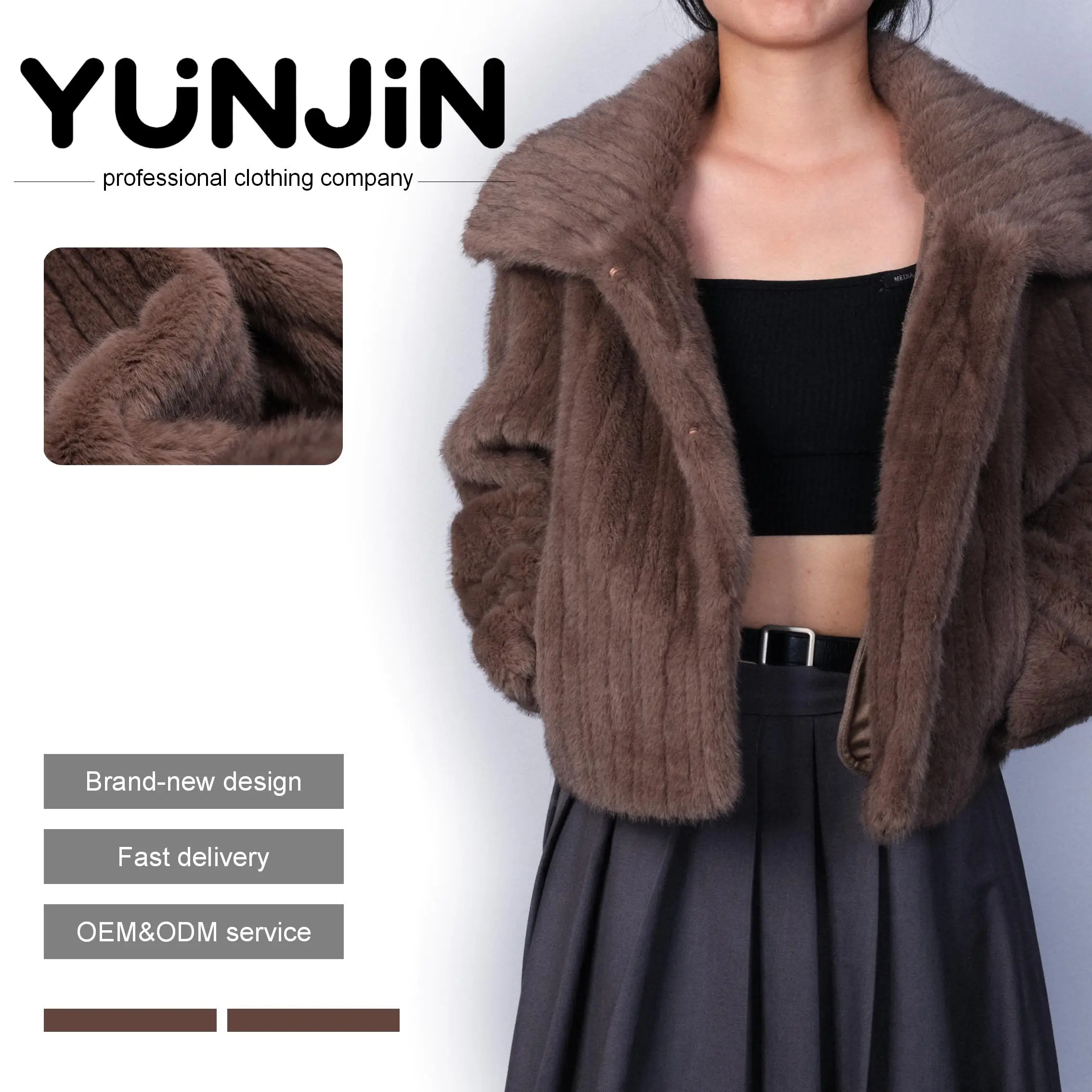 11YUNJIN Women's Fashionable Loose Hook and Eye Faux