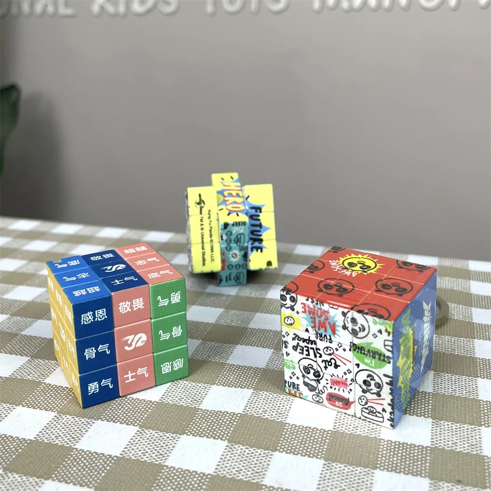 Custom Design 3cm UV Printing Pattern Classical Toy Mini 3x3 Magic Puzzle Cube Keychain