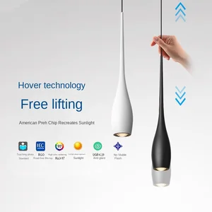 JACKSUN Bedroom Bedside Small Iron LED Chandelier Lifting Adjustable Touch Switch Light Luxury Living Room Dining Room