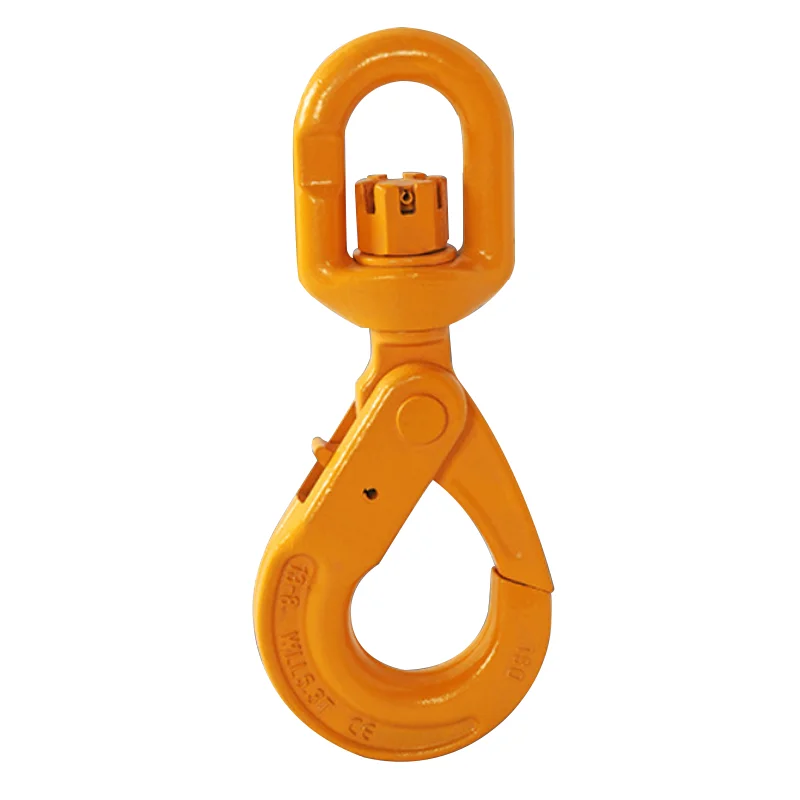 Grade 80 European type swivel self-locking safety hook