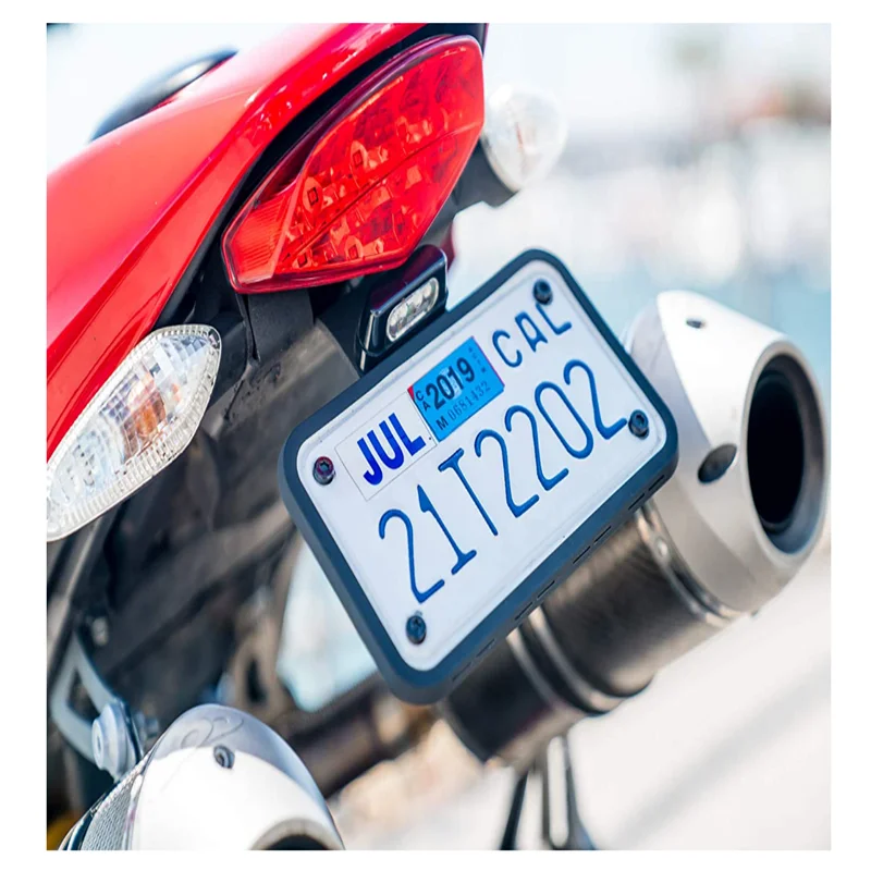 Высококачественная Ударопрочная и Погодостойкая черная силиконовая рамка для номерного знака мотоцикла