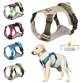 Dropshipping Custom Big Dog Harness Pet Reflective Breathable Mesh Padded No Pull dog Harness for large dogs