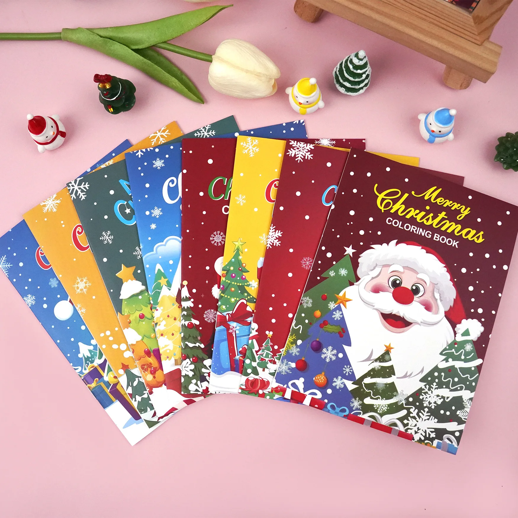 New Customizable Christmas Color Book Coloring Book with Platter Unisex Paper Material 2-4 5-7 Years Educational Fun Children factory