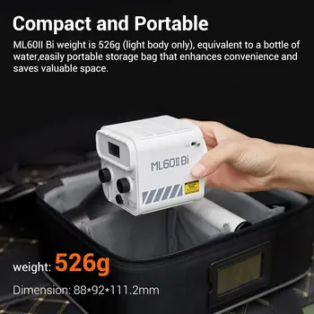 Godox ML60IIBi Bi-Color COB LED Video Light App Control Photography Lighting with Battery Accessory Kit AK-B01 Bracket Handle detail image