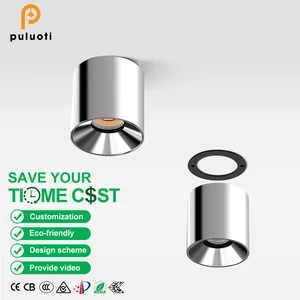 12W Modern Stainless Steel LED Down Light Spotlight Office Home Ceiling Chandelier for Surface Installation Decorative Luminous