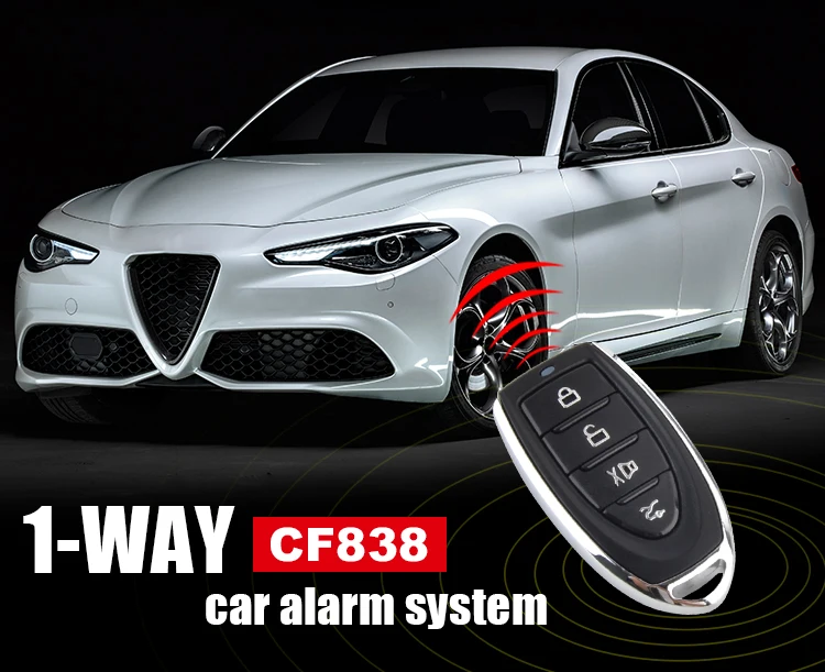 2022 Universal 12v Car Antitheft Alarm System One Way Car Alarm