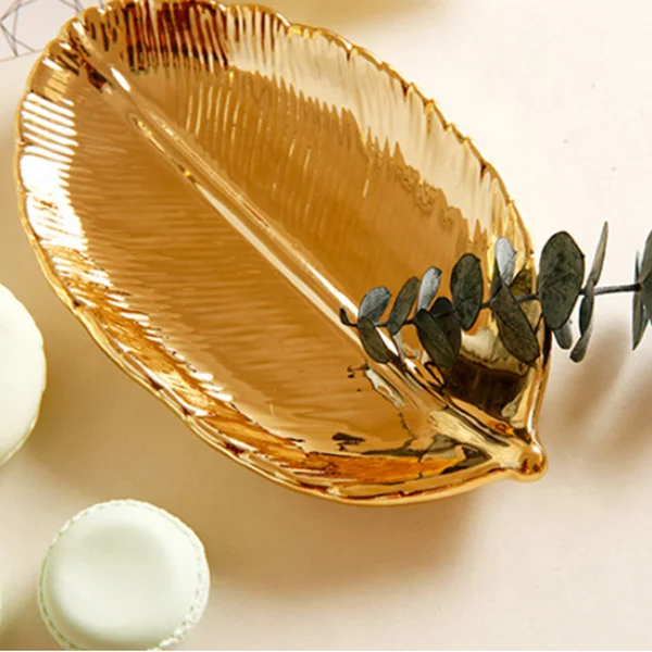 Современный роскошный женский лоток для хранения ключей керамические лотки ювелирных изделий с гальваническим золотым