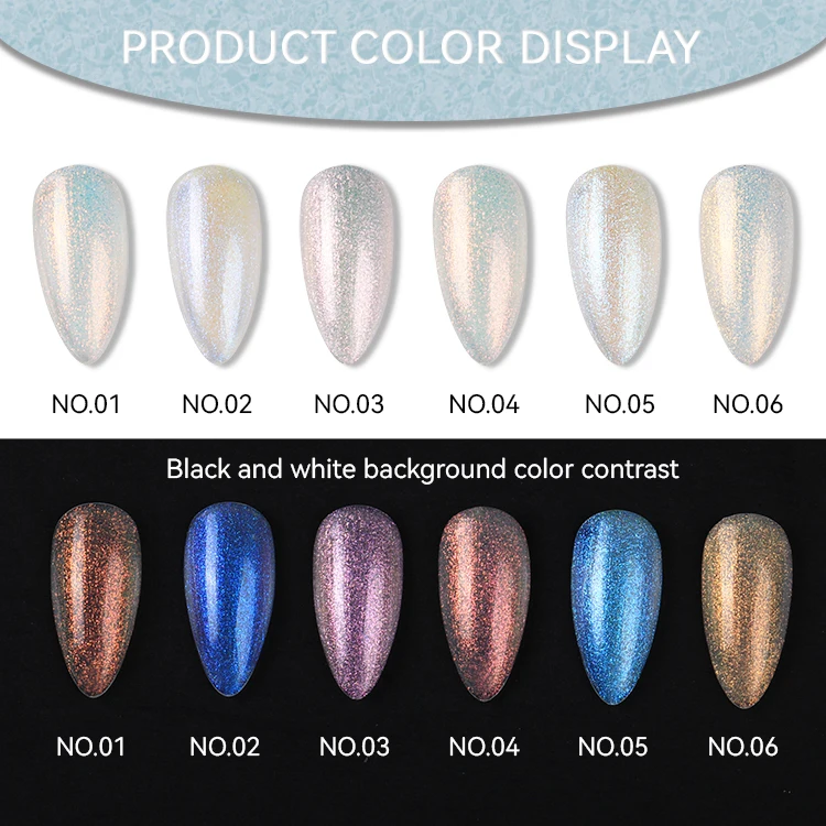 Fashion Gel Nail Polish Set 6 PCS 10ml Shimmer Glitter Soak Off Gel Varnish UV Gel Nail Polish Kit manufacture