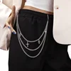 Three-layer diamond-encrusted cross-shaped trouser chain