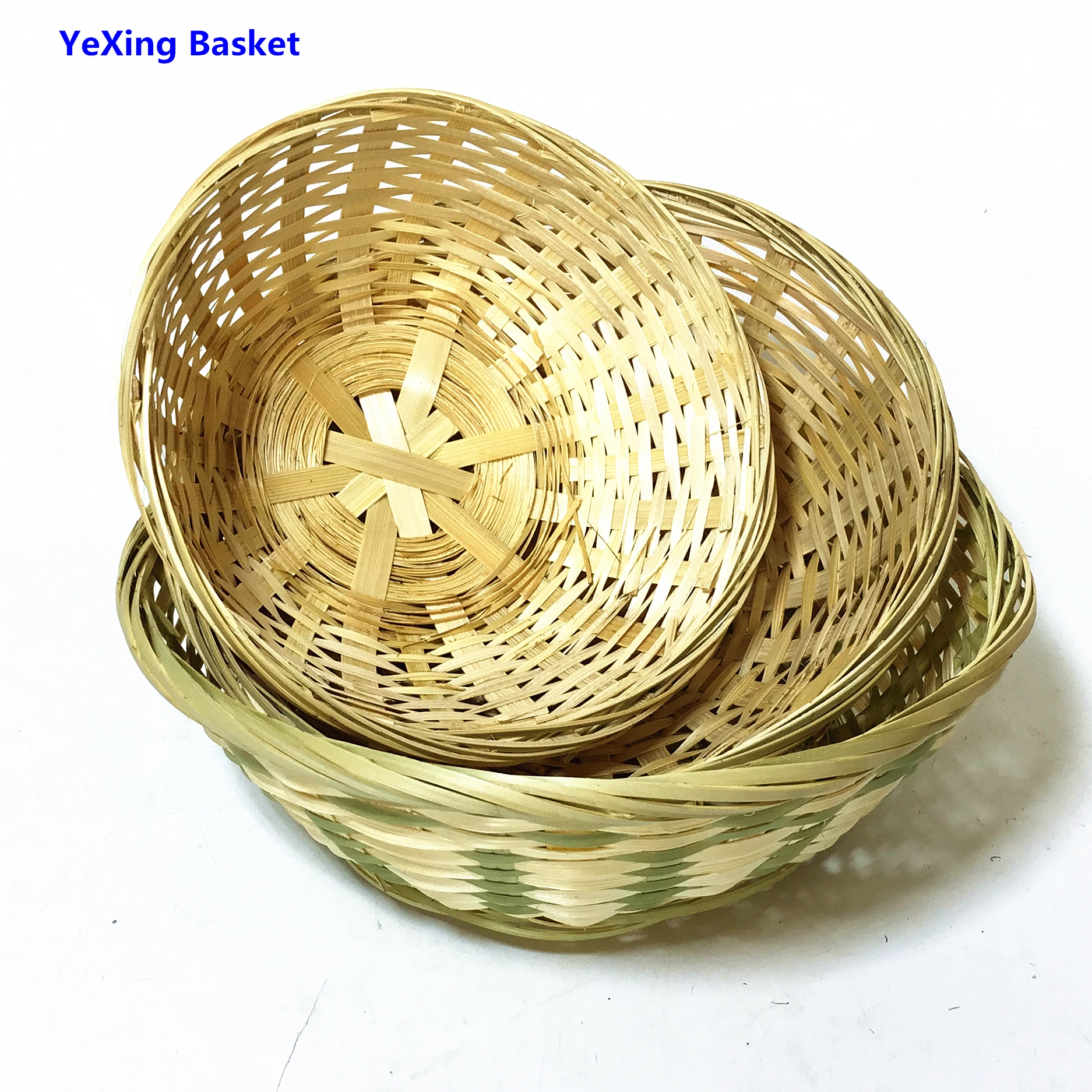 Natural round bamboo wicker basket in hot sale