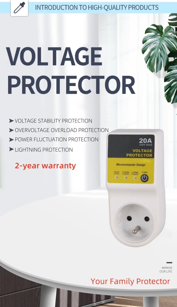 220v surge protector voltage regulator socket refrigerator protector plug and play ce certification438-6