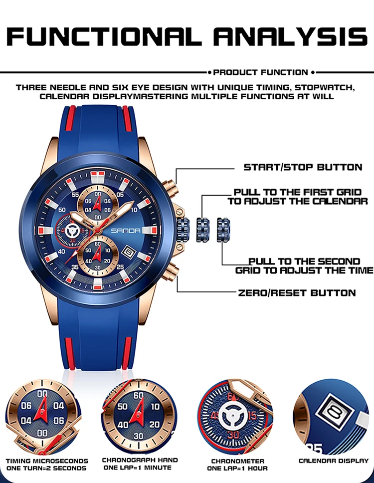 Sanda Fashion Calendar Business Quartz 5503 Watch For Men