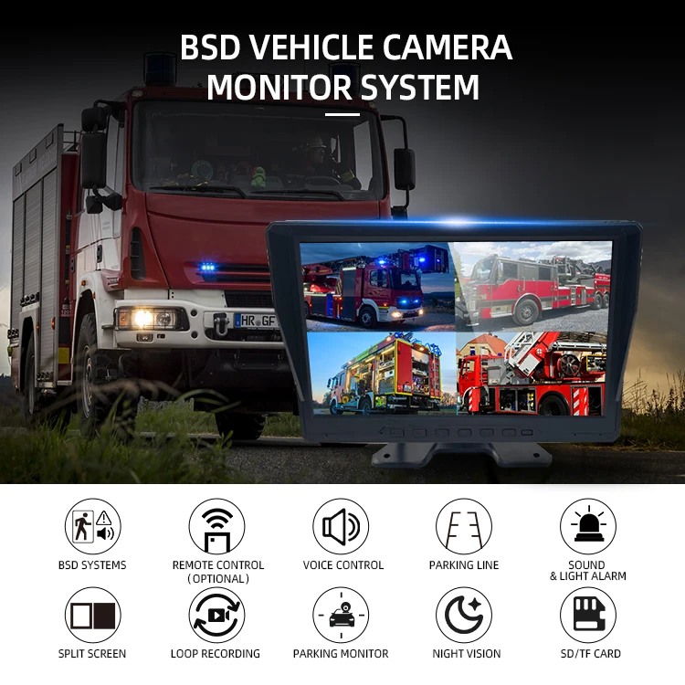 Wemaer 10.1 Inch AI Blind Spot Detection System Pedestrian & Vehicle Detection for Truck Trailer RV Vans Construction Vehicle factory