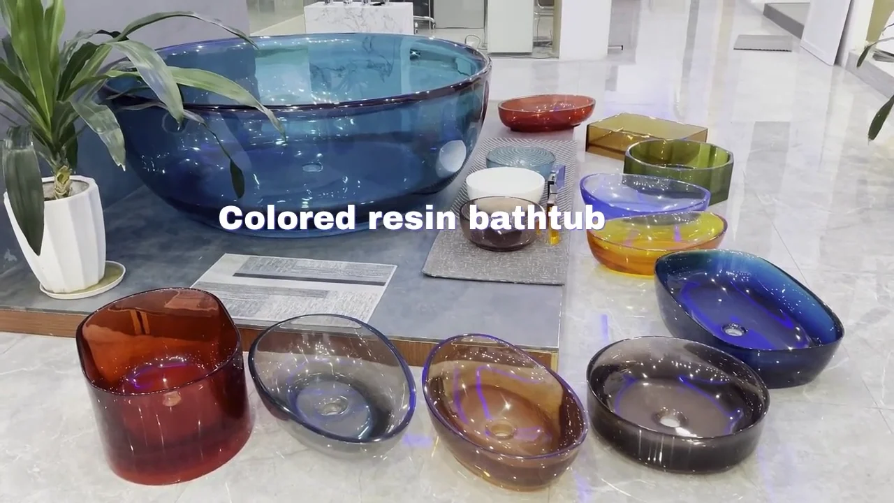 Crystal Bath Tub Moonstone Oval Shape Custom Made Bathroom Bathtub Freestanding Soaking Resin