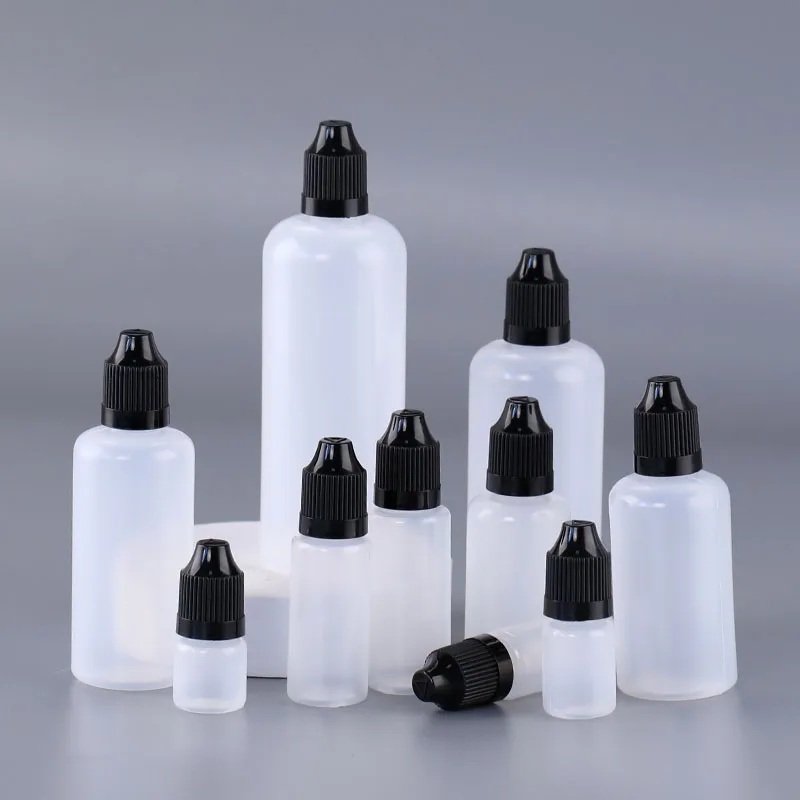 3ml Pe Vloeistof Oëdruppels Knypfles Klein Fles vir Kosmetika, Grimering, Lym, Voedselkleurstof, Essensieële Olie, Gekeurde Vloeistof