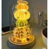 Lampe de chevet oursin à 5 couches avec abat-jour en verre - Pile incluse
