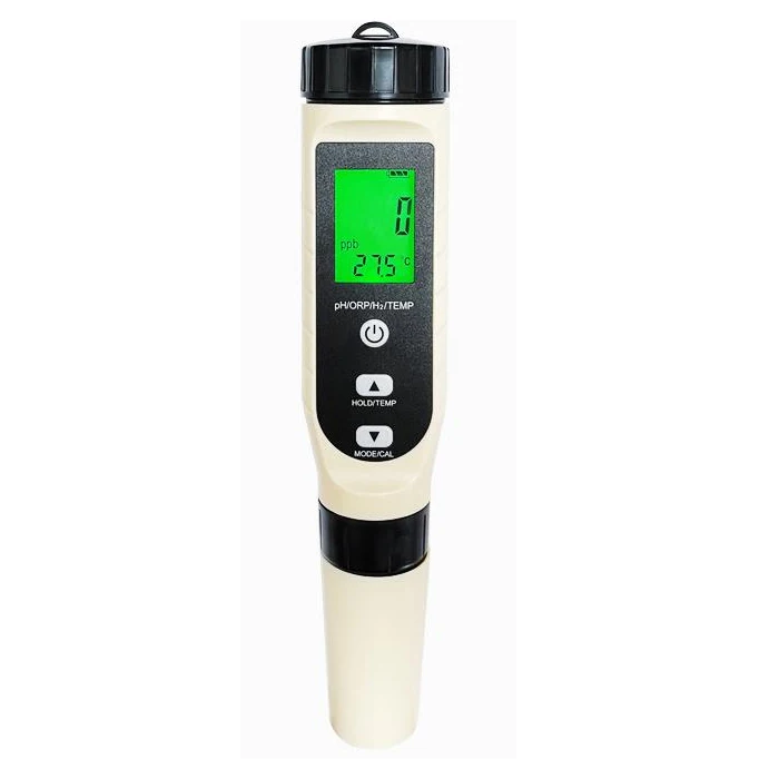 4 in 1 pH H2 ORP Temp Test Kit Hydrogen Water Ppb/ppm Meter Dissolved Hydrogen Test Pen for Hydrogen Water with ATC & Backlight