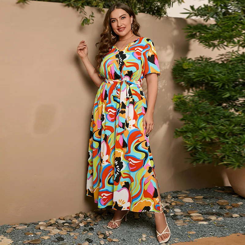 Women Summer Fashion Ruffles Red Ball Room Peplum Dress V Neck Short Sleeve Plus  Size Chiffon Fat Dresses| Alibaba.com