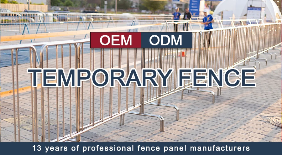 PVC coated crowd control barrier fence panel concert barricade galvanized temporary fence factory