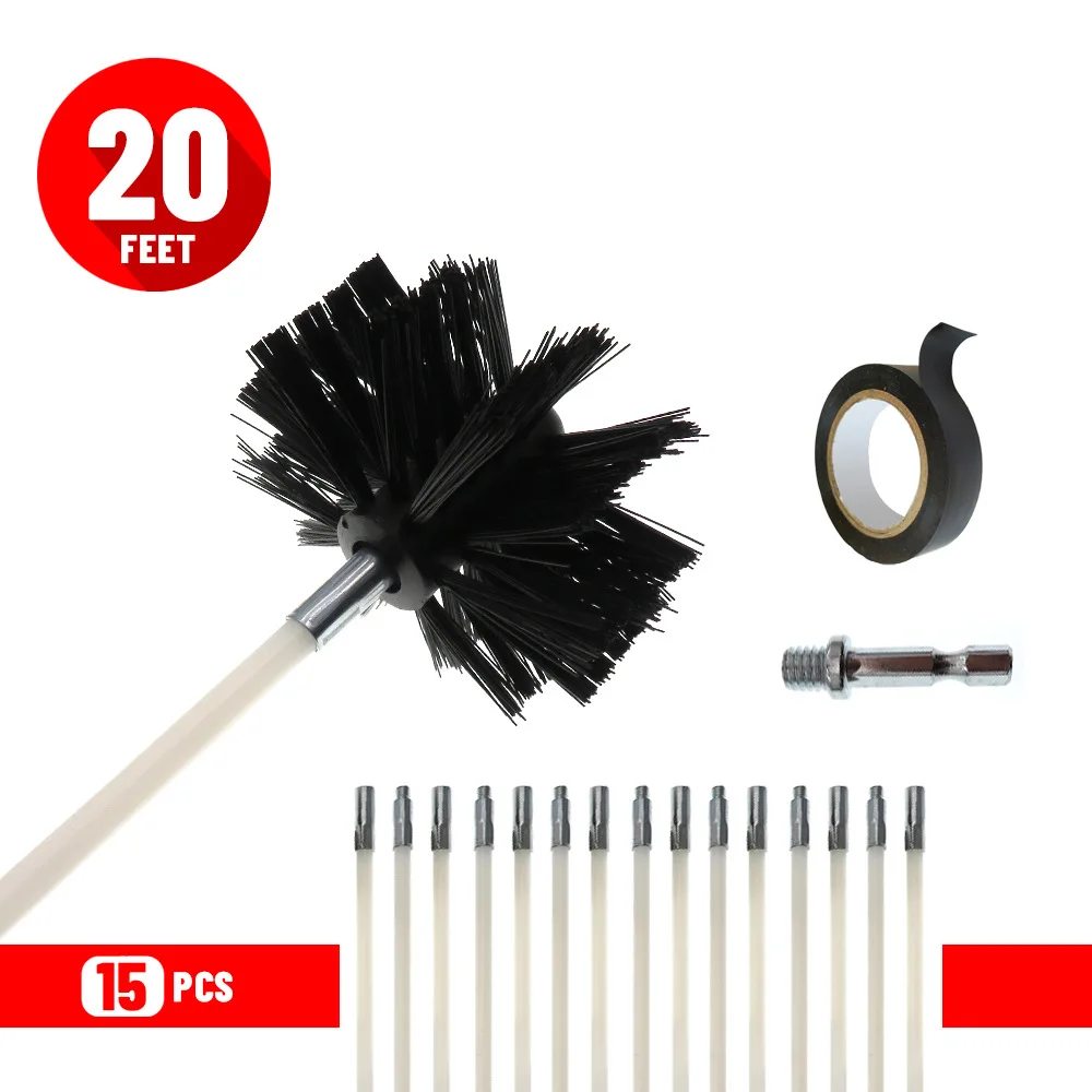 12 Feet Dryer Vent/Duct Brush Cleaning Kit Chimney Cleaning Kit