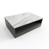 White Stone + Dark Grey Cabinet