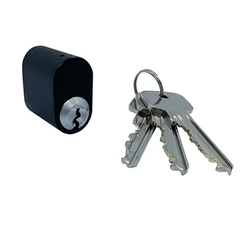 Door Lock Cylinder 7PIN Brass with 3 Keys Black Euro Single Oval Cylinder