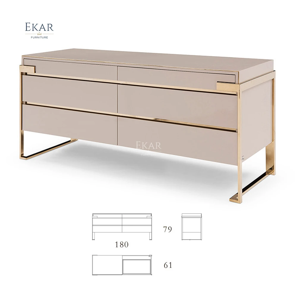 product crystal hardware steel chest of drawers   stylish storage cabinet with metallic accents-68