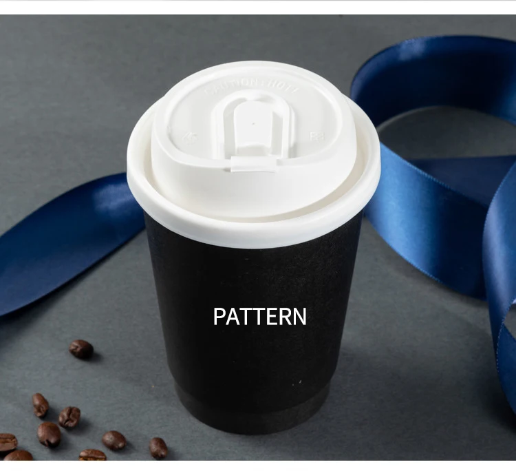 Custom Printed Logo Disposable 8oz 10oz 12oz Double Wall Hot Coffee