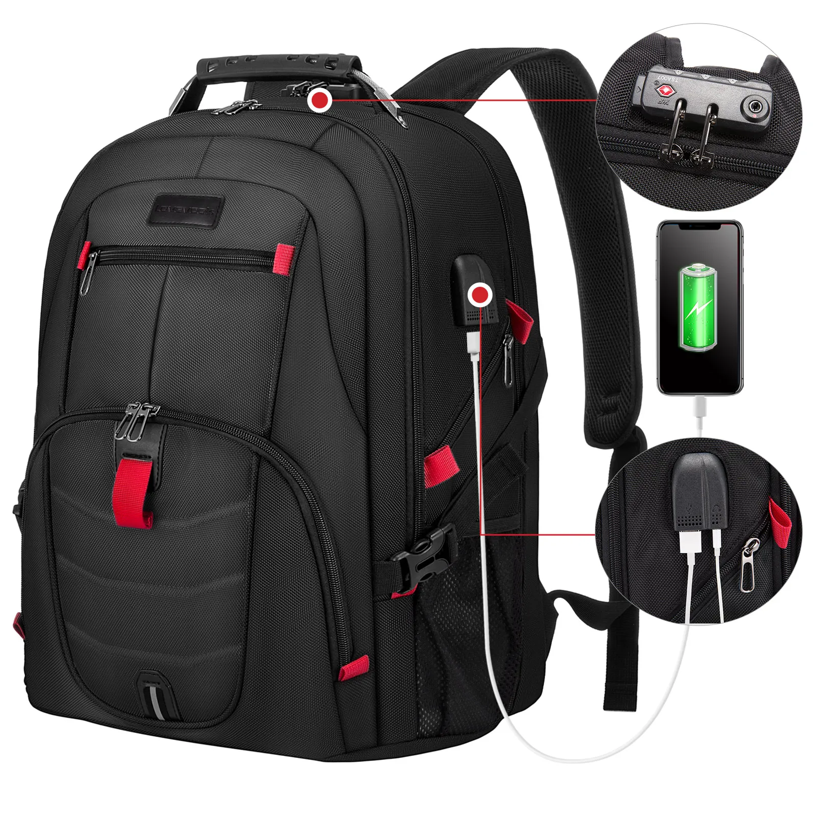 Travel Backpack Rucksack With Laptop Sleeve Hexagon Bags For Mens