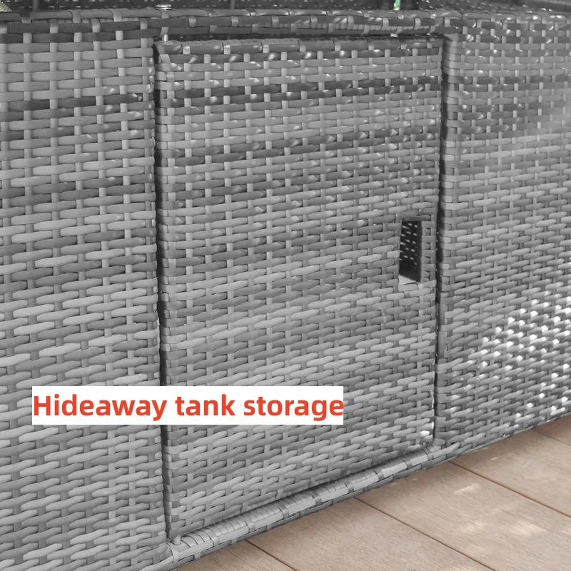 Patio Rattan Furniture Wicker Heating Sofa Set Propane Bbq Outdoor