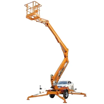 Self Propelled Articulated Diesel Cherry Picker Trailer Mounted Boom ...