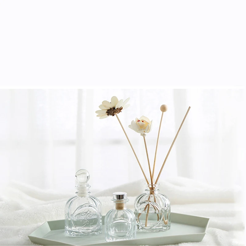 High Quality Wholesale Clear Round Empty 100ml Glass Reed Diffuser Bottle