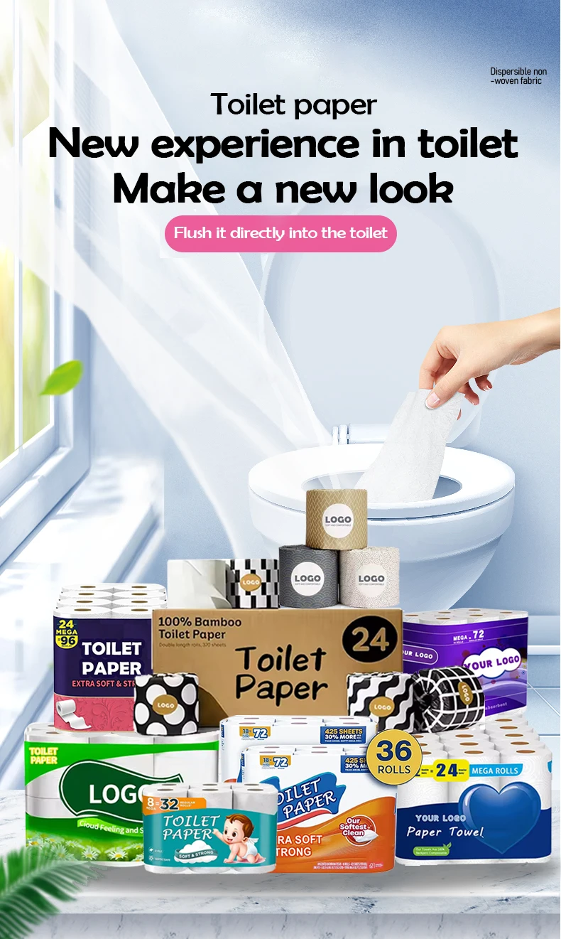 Eco Compostable Paper - Bamboo Flushable Toilet Tissue