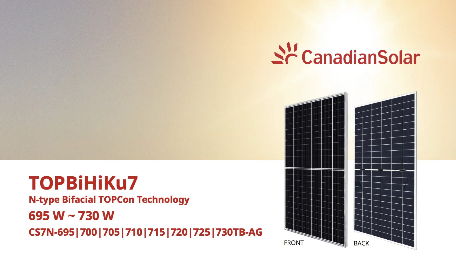 Canadian Solar TOPBiHiKu7 N-type Bifacial TOPCon 680W-705W Solar Panels ...