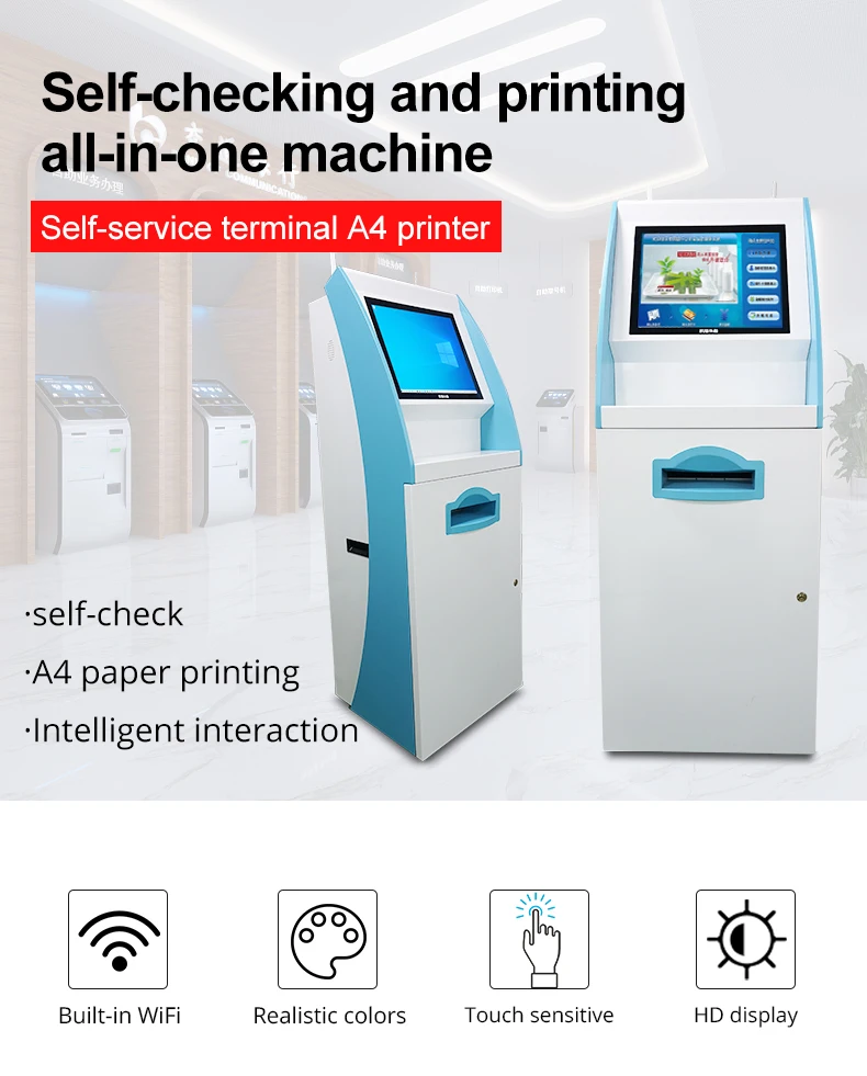 19 Inch Aio Pc Interactive Android Or Win10 Self Service Printing Kiosk