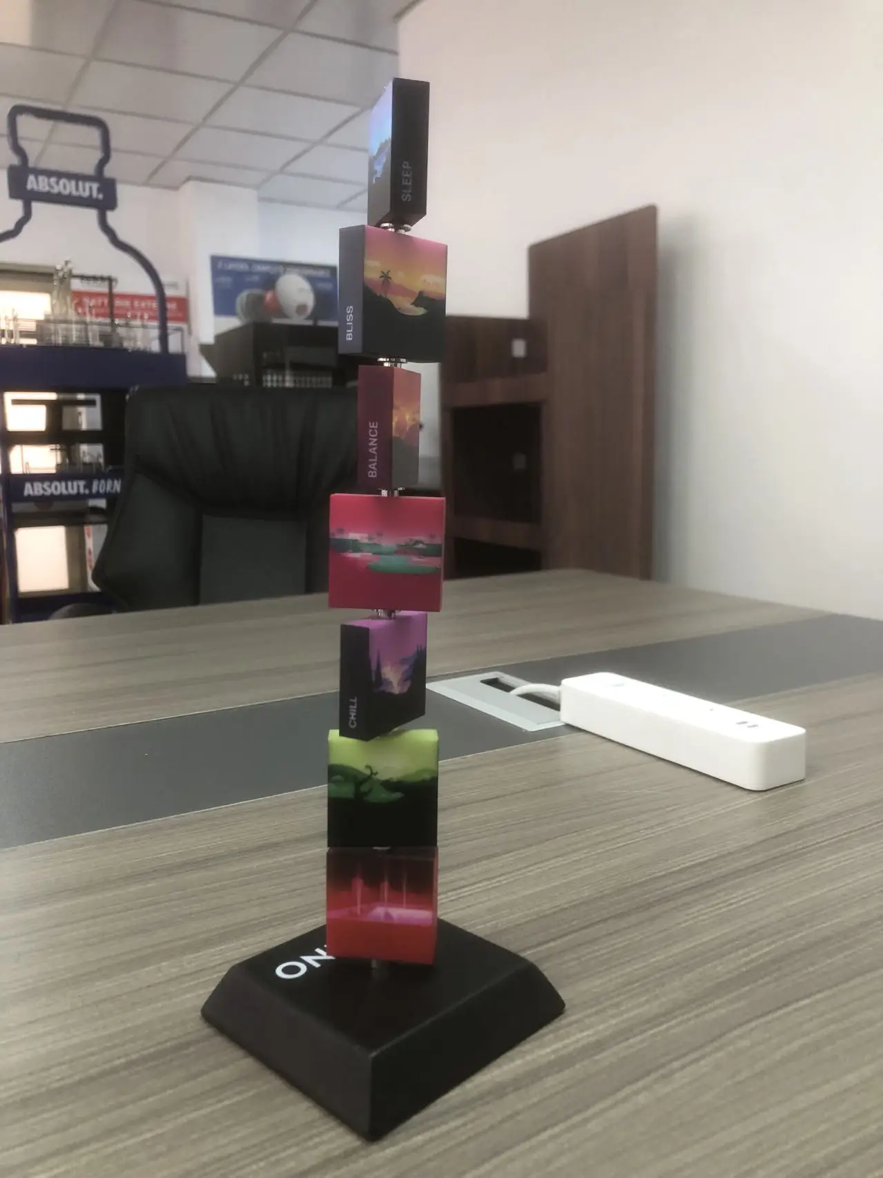 Bevis Logo Acrylic Display Racks Slogan Rotating Display Counter Top ...