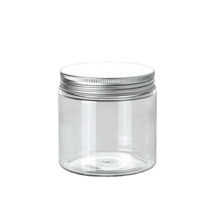 120毫升/4盎司空宠物透明罐,带银色盖子的糖果