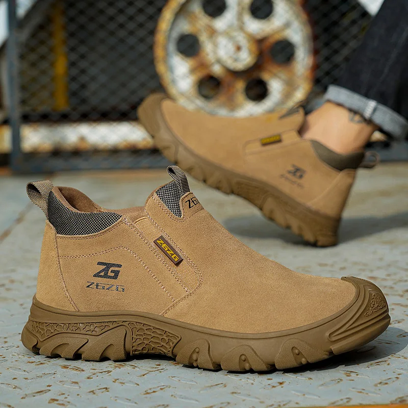 ティーズ ページ22 ZG JB918 Men's Genuine Leather Steel Toe Safety Work Shoes