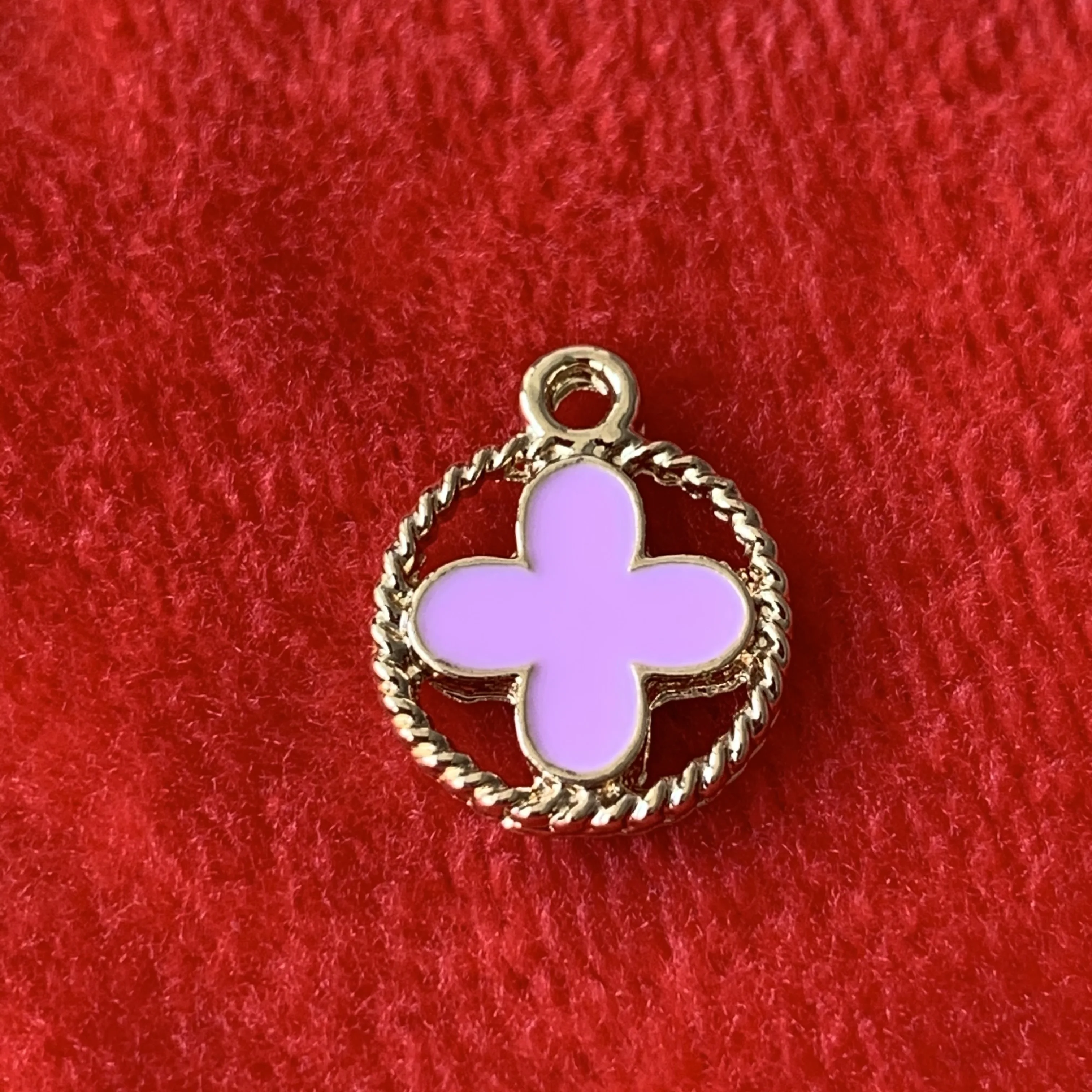 MISSLUV New Arrival Color Enamel Hollow Clover Grass Charms for DIY Bracelet Jewelry Making Small Tiny Filigree Clover Charms