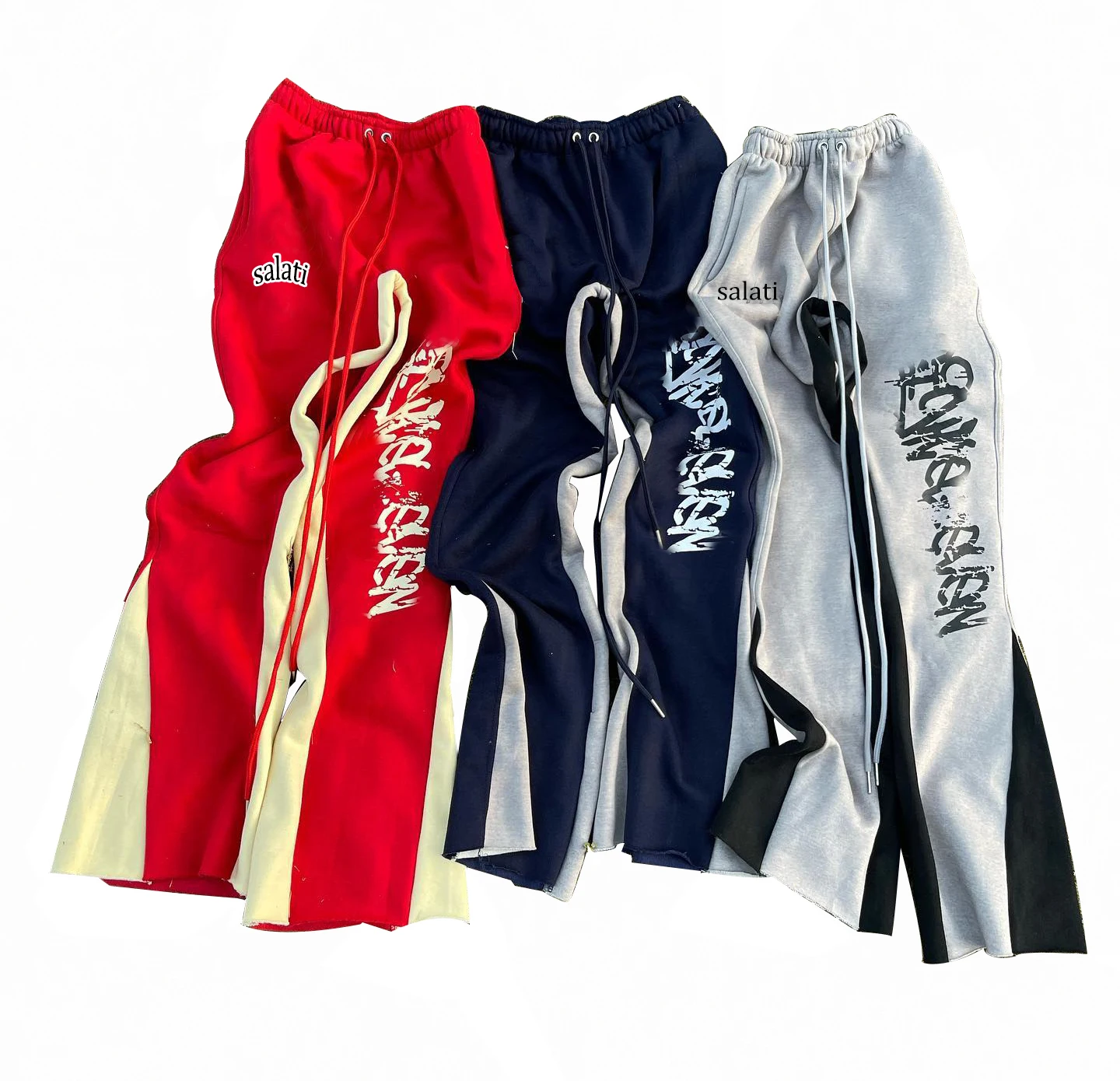 Salati Custom Essentials Manufacturer Track Jogger Flared Sweat Pants 100% Cotton 500 GSM Oversized Baggy Sweatpants for Men