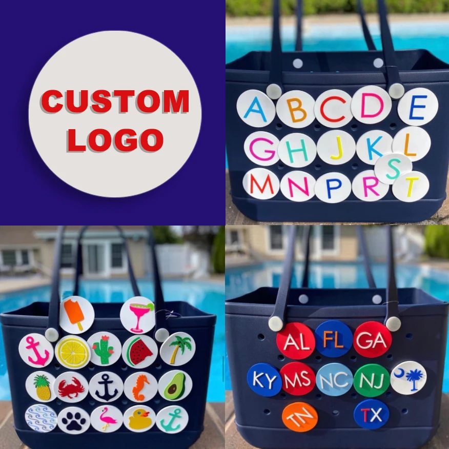 Wholesale Custom Logo Design Blank Croc Charms For Bogg Bag Makeup Handbag  Tote Silicone Beach Insert Bit Accessories Available - Buy Bogg Bag Bit