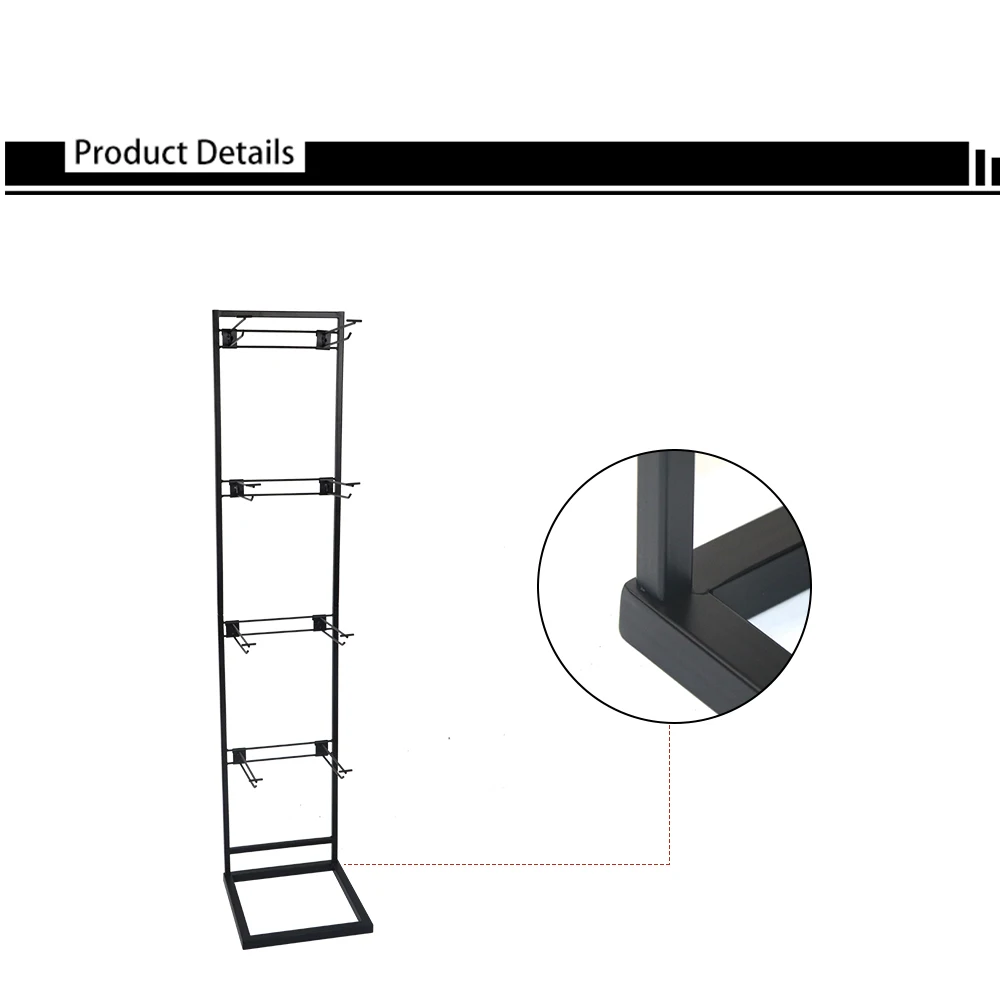 Sachet Display Racks Free Standing Retail Snack Bag Hanging Display Stand with Hooks 4 Layers