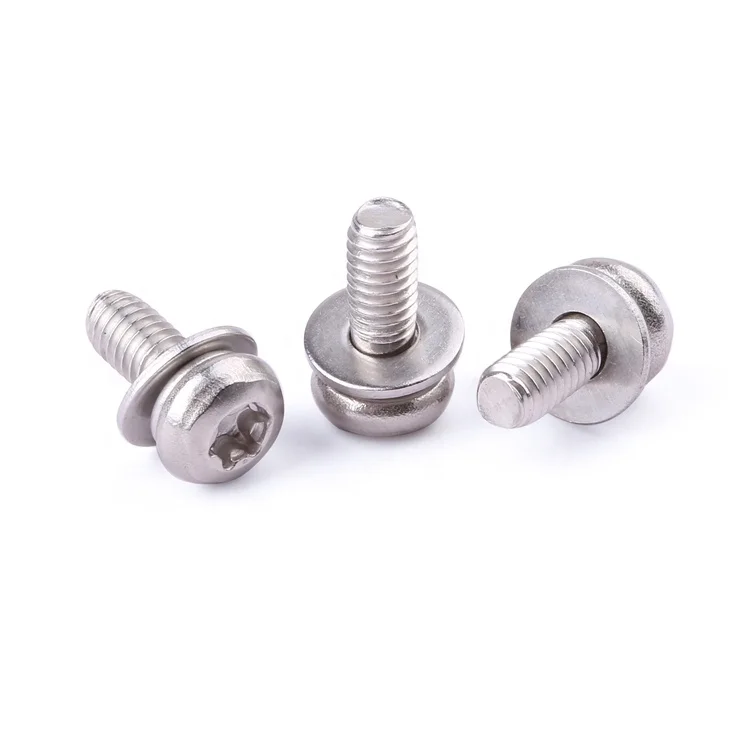 Hot item fastener stainless steel M2-M8 pan head sems machine combined screw with flat washer sems screw