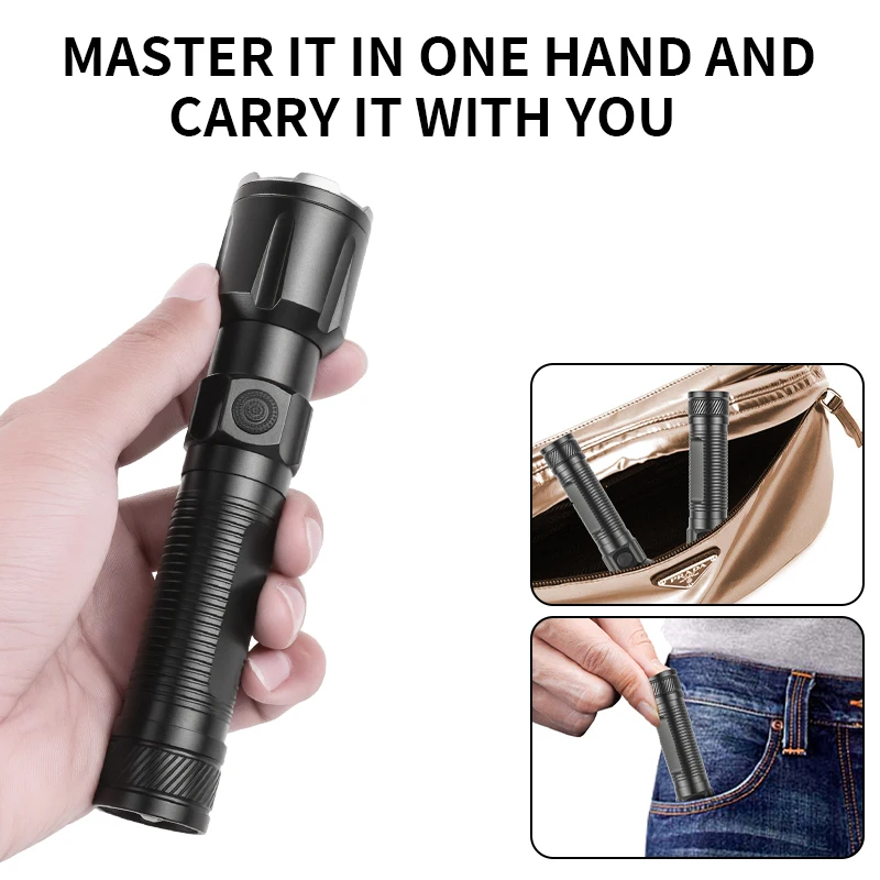 Torcia tattica 1250 lumen elevati 1 Modalà EDC Tac Luce riflettore per la caccia notturna di
