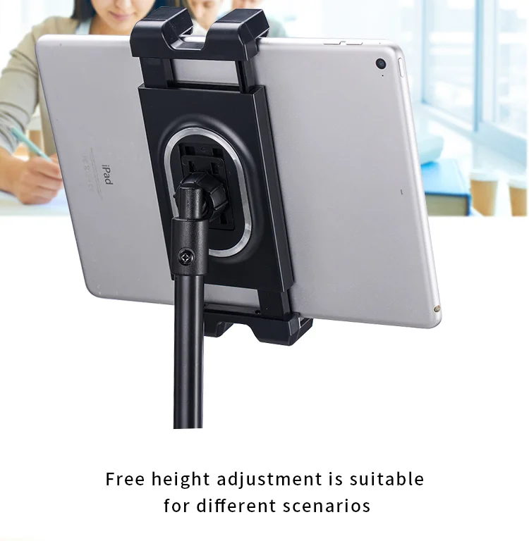 Adjustable Laptop Stand and Tablet PC Stand 4.7-12.9 Inch Metal and Plastic iPad Mobile Floor Tripod Stand