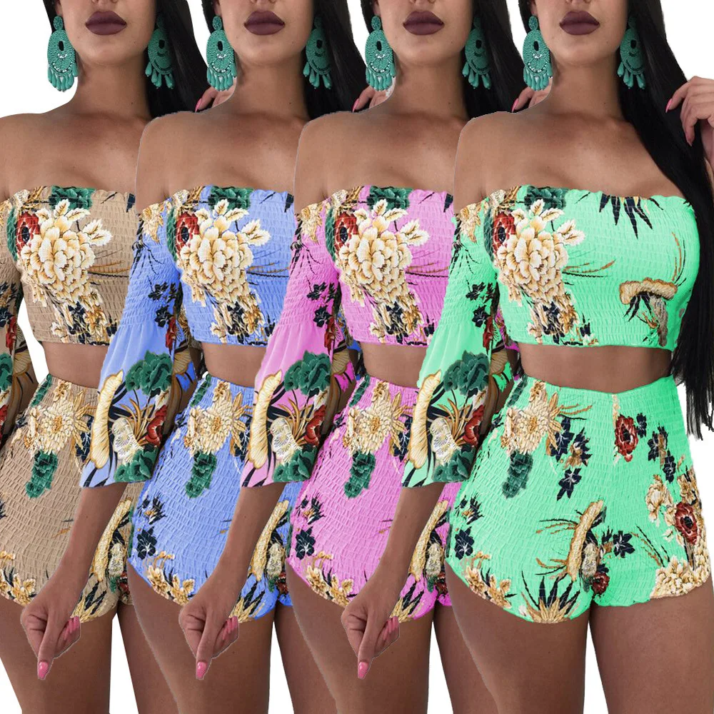 Women's Style: Two Piece Floral Short Set - size med 10 colors