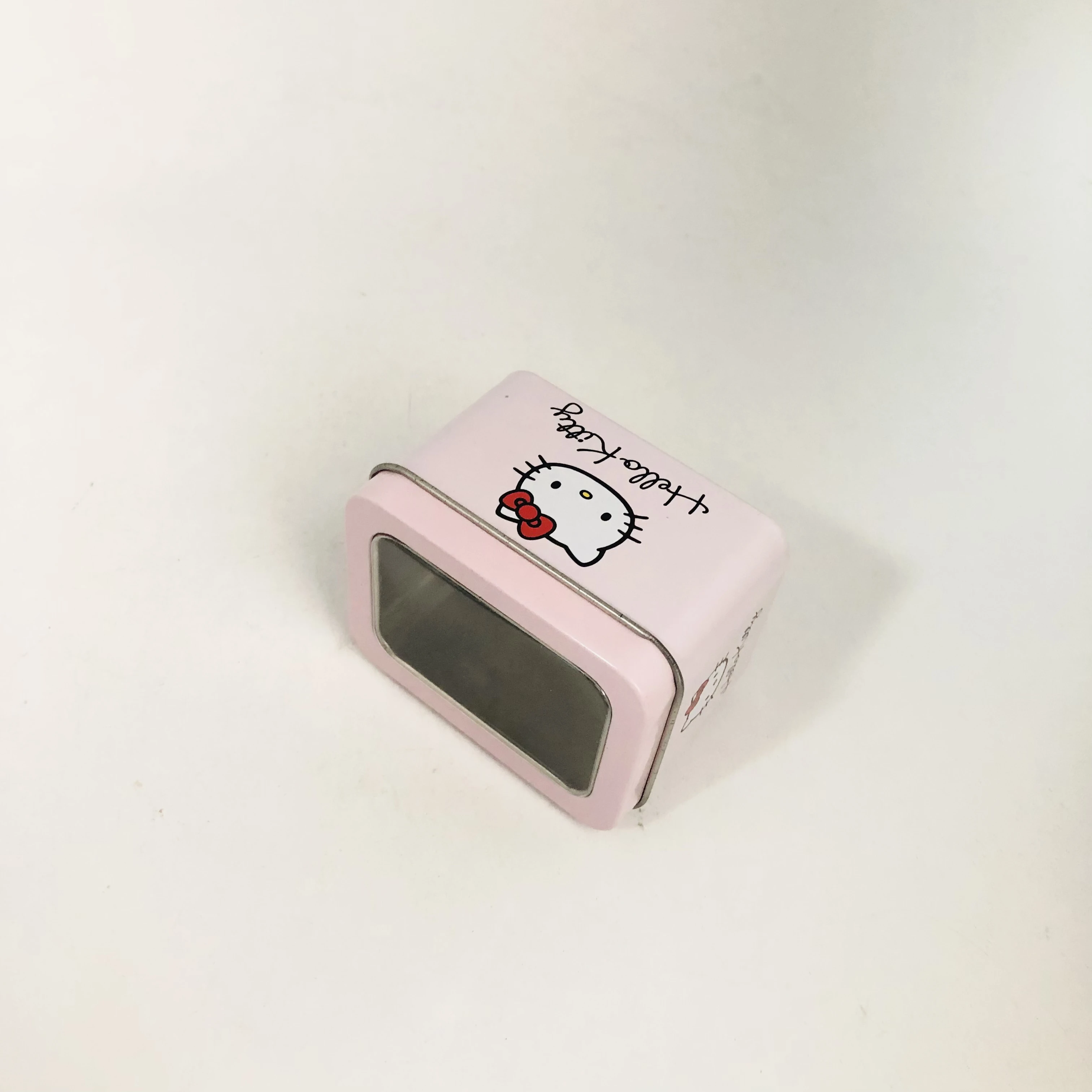 Factory Hot Selling Rectangular Hello Kitty Food Grade Custom Tin Box Packaging Storage Metal Can With Window