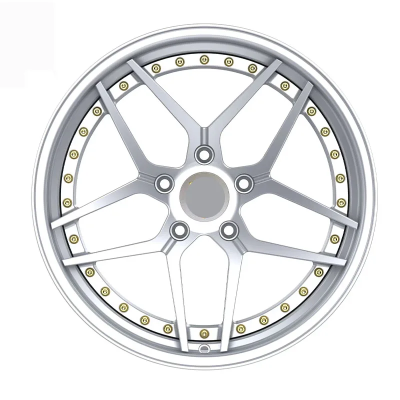 Custom Alloy Forged Wheel Gold Rims 2-Pieces 17 18 19 20 21 22 24 26 28 Inch Deep Dish Forging Concave Wheel manufacture